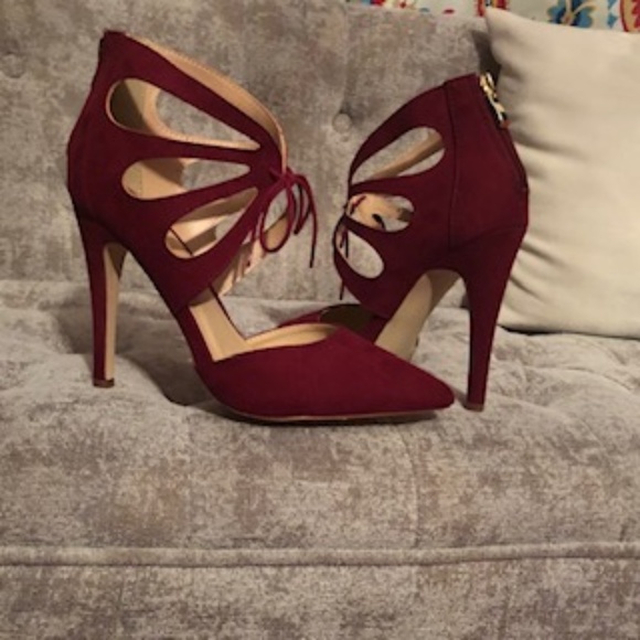 JustFab Shoes - Cranberry Lace up heels